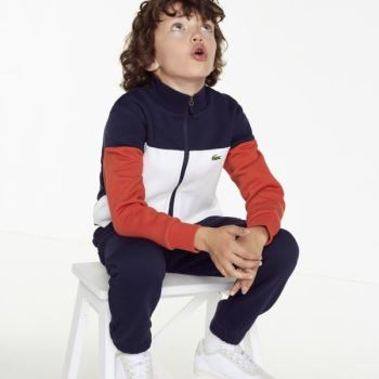 Lacoste SPORT Tennis Tracksuit - Tepláková Souprava Dětské Tmavě Blankyt Blankyt / Bílé / Červené |